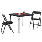 Chaises et table pliantes en métal, chaises pliantes rembourrées en cuir avec coussin confortable, ensemble table et chaises rembourrées pour manger, lire, jouer