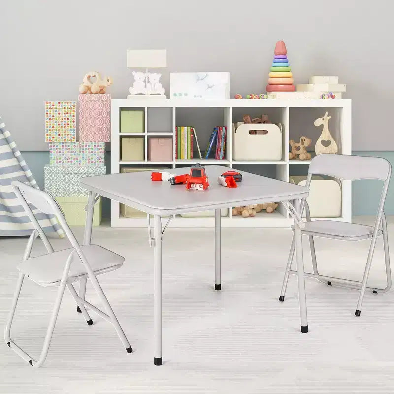 Chaises et table pliantes en métal, chaises pliantes rembourrées en cuir avec coussin confortable, ensemble table et chaises rembourrées pour manger, lire, jouer
