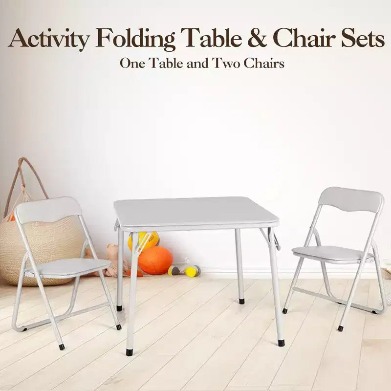 Chaises et table pliantes en métal, chaises pliantes rembourrées en cuir avec coussin confortable, ensemble table et chaises rembourrées pour manger, lire, jouer