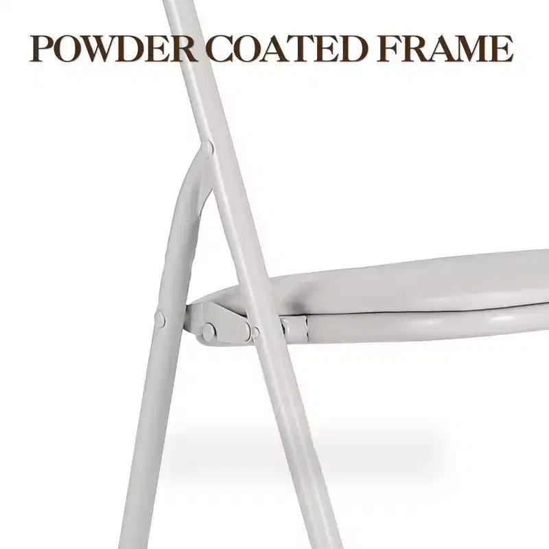 Chaises et table pliantes en métal, chaises pliantes rembourrées en cuir avec coussin confortable, ensemble table et chaises rembourrées pour manger, lire, jouer