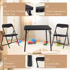 Chaises et table pliantes en métal, chaises pliantes rembourrées en cuir avec coussin confortable, ensemble table et chaises rembourrées pour manger, lire, jouer