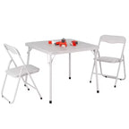 Metal Folding Chairs and Table, Leather Padded Folding Chairs with Comfortable Cushion, Upholstered Activity Table Set for Eating, Reading, Playing