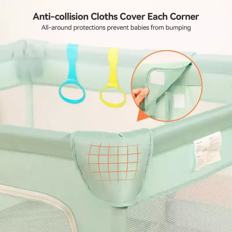 Parc pour bébé GOTGELIF 74x50 à 4 panneaux, spacieux et sécurisé, portable
