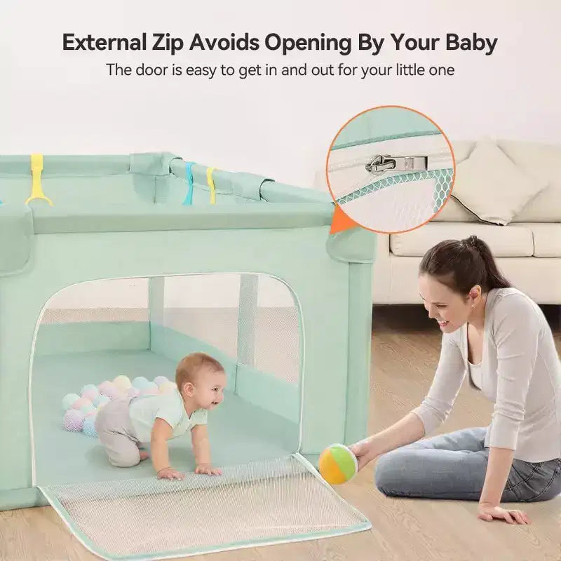 Parc pour bébé GOTGELIF 74x50 à 4 panneaux, spacieux et sécurisé, portable