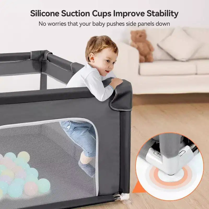 Parc pour bébé GOTGELIF 74x50 à 4 panneaux, spacieux et sécurisé, portable