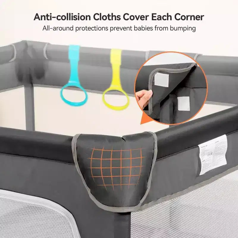 Parc pour bébé GOTGELIF 74x50 à 4 panneaux, spacieux et sécurisé, portable