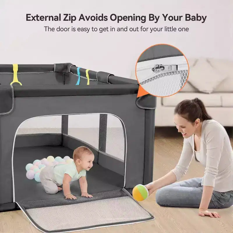Parc pour bébé GOTGELIF 74x50 à 4 panneaux, spacieux et sécurisé, portable