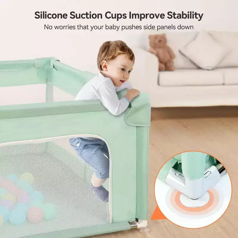 Parc pour bébé GOTGELIF 74x50 à 4 panneaux, spacieux et sécurisé, portable