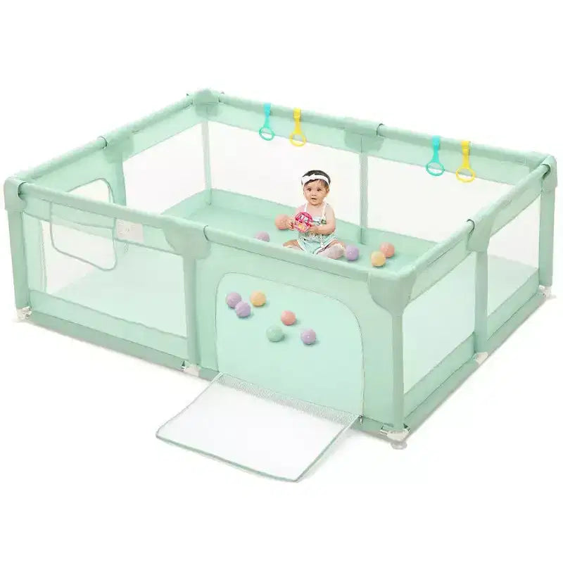 Parc pour bébé GOTGELIF 74x50 à 4 panneaux, spacieux et sécurisé, portable