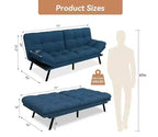 Canapé-lit convertible futon avec dossier réglable et accoudoirs amovibles, causeuse pliable pour petit espace de vie