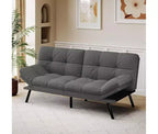 Canapé-lit convertible futon avec dossier réglable et accoudoirs amovibles, causeuse pliable pour petit espace de vie