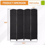 Paravent Pliant 4/6/8 Panneaux Tressé avec Dessus Arrondi pour Maison ou Bureau