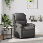 Fauteuil inclinable manuel avec dossier/repose-pieds réglable, canapé inclinable en similicuir gris pour un confort optimal