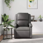 Fauteuil inclinable manuel avec dossier/repose-pieds réglable, canapé inclinable en similicuir gris pour un confort optimal