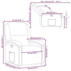 Fauteuil inclinable manuel avec dossier/repose-pieds réglable, canapé inclinable en similicuir gris pour un confort optimal