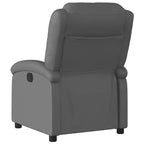 Fauteuil inclinable manuel avec dossier/repose-pieds réglable, canapé inclinable en similicuir gris pour un confort optimal
