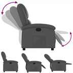 Fauteuil inclinable manuel avec dossier/repose-pieds réglable, canapé inclinable en similicuir gris pour un confort optimal