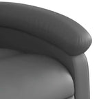 Fauteuil inclinable manuel avec dossier/repose-pieds réglable, canapé inclinable en similicuir gris pour un confort optimal