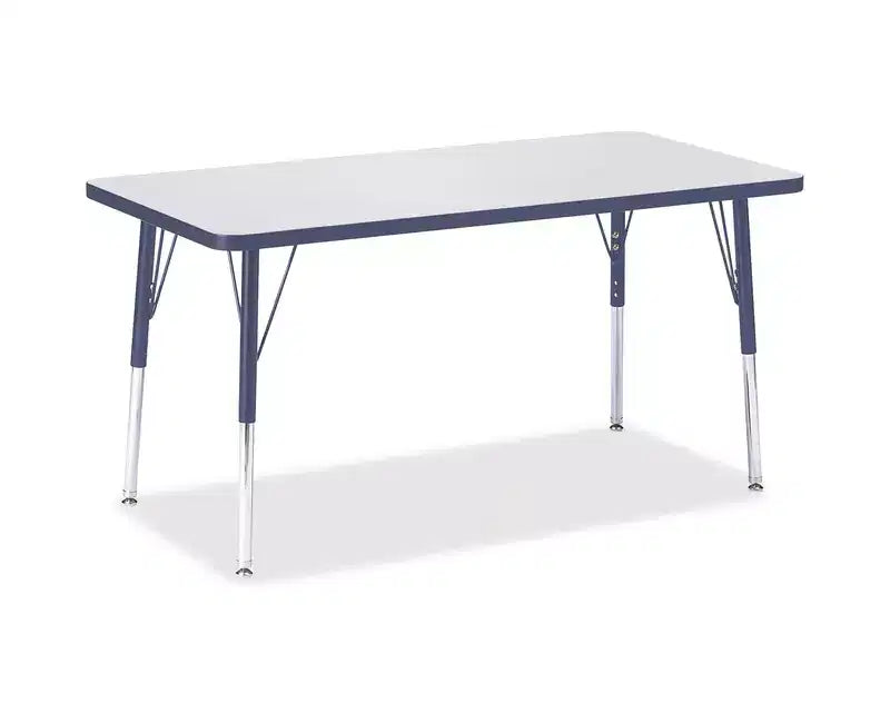 Table rectangulaire Jonti-Craft Berries à hauteur adulte et bordure colorée (24 x 48) bleue