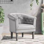 Fauteuil club élégant – Individuel, simili cuir argenté, mousse, pin et contreplaqué pour le salon ou le bureau