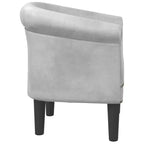 Fauteuil club élégant – Individuel, simili cuir argenté, mousse, pin et contreplaqué pour le salon ou le bureau