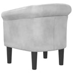 Fauteuil club élégant – Individuel, simili cuir argenté, mousse, pin et contreplaqué pour le salon ou le bureau