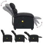 Fauteuil inclinable de massage, dossier/repose-pieds réglable - Noir