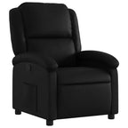 Cream Faux Leather Wingback Recliner Chair with Side Pocket