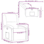 Fauteuil inclinable en similicuir crème avec accoudoirs hauts et poche latérale