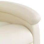 Fauteuil inclinable en similicuir crème avec accoudoirs hauts et poche latérale