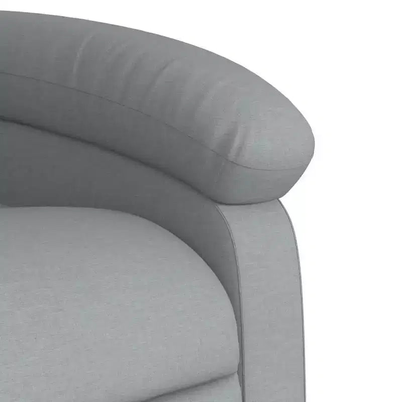 Fauteuil inclinable releveur pour personnes âgées - Tissu gris clair, aide à la levée électrique, inclinaison manuelle, confort rembourré, poche latérale, cadre solide
