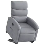 Fauteuil inclinable releveur pour personnes âgées - Tissu gris clair, aide à la levée électrique, inclinaison manuelle, confort rembourré, poche latérale, cadre solide