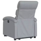 Fauteuil inclinable releveur pour personnes âgées - Tissu gris clair, aide à la levée électrique, inclinaison manuelle, confort rembourré, poche latérale, cadre solide