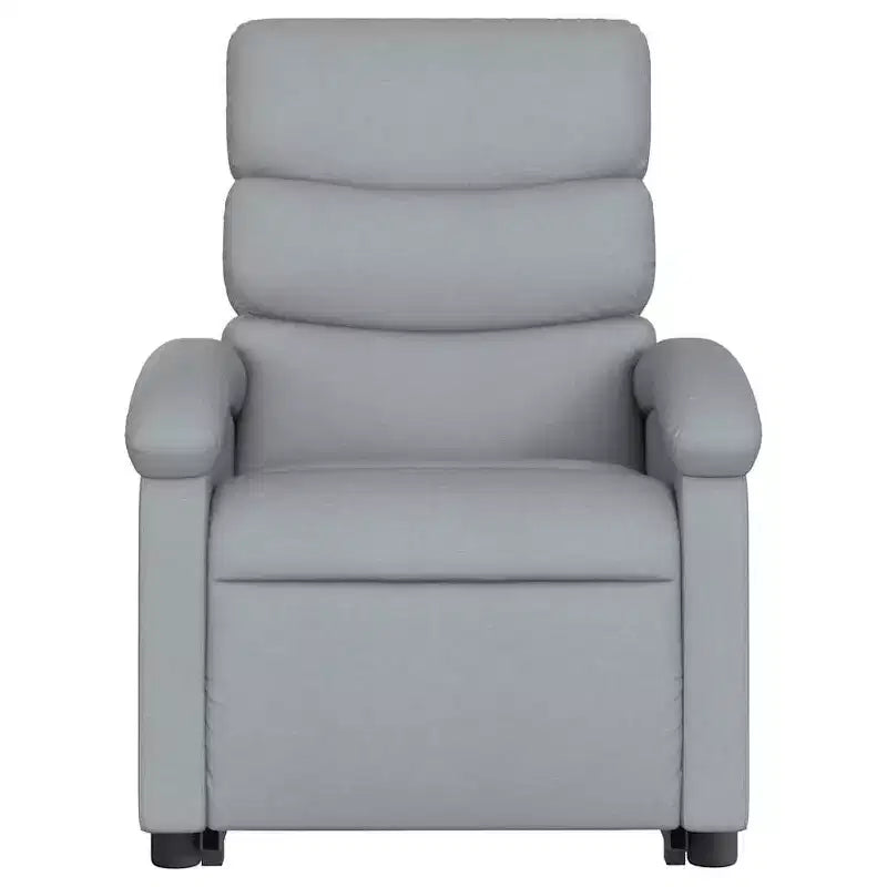 Fauteuil inclinable releveur pour personnes âgées - Tissu gris clair, aide à la levée électrique, inclinaison manuelle, confort rembourré, poche latérale, cadre solide
