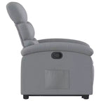 Fauteuil inclinable releveur pour personnes âgées - Tissu gris clair, aide à la levée électrique, inclinaison manuelle, confort rembourré, poche latérale, cadre solide