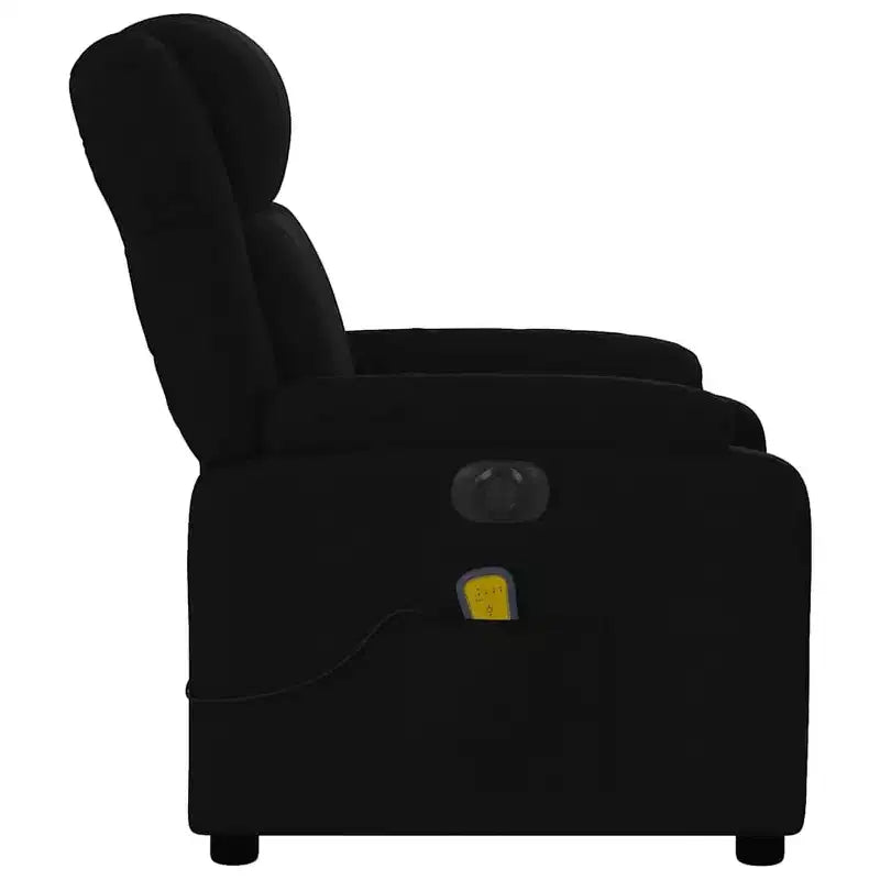 Fauteuil inclinable de massage électrique - Tissu noir avec massage par vibration, réglage électrique du repose-pieds/dossier