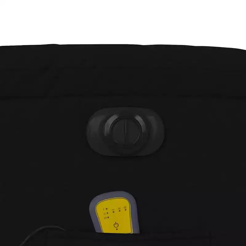 Fauteuil inclinable de massage électrique - Tissu noir avec massage par vibration, réglage électrique du repose-pieds/dossier