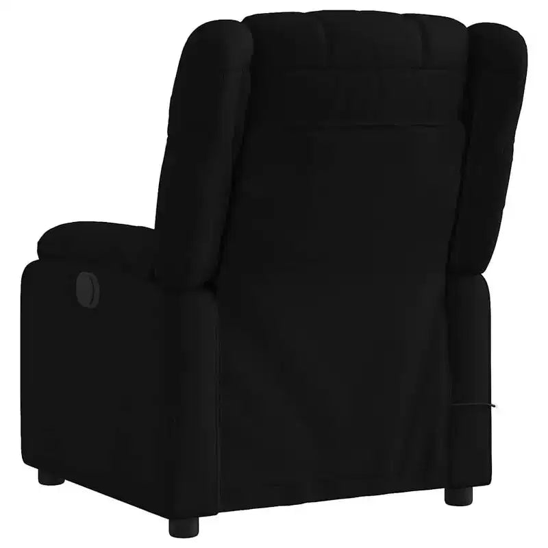 Fauteuil inclinable de massage électrique - Tissu noir avec massage par vibration, réglage électrique du repose-pieds/dossier