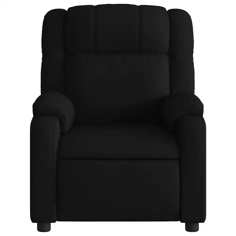 Fauteuil inclinable de massage électrique - Tissu noir avec massage par vibration, réglage électrique du repose-pieds/dossier