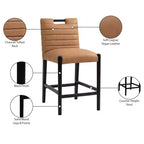 Tabouret de comptoir en similicuir végane couleur cognac