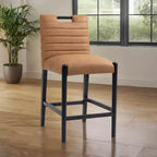 Tabouret de comptoir en similicuir végane couleur cognac