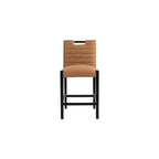 Tabouret de comptoir en similicuir végane couleur cognac
