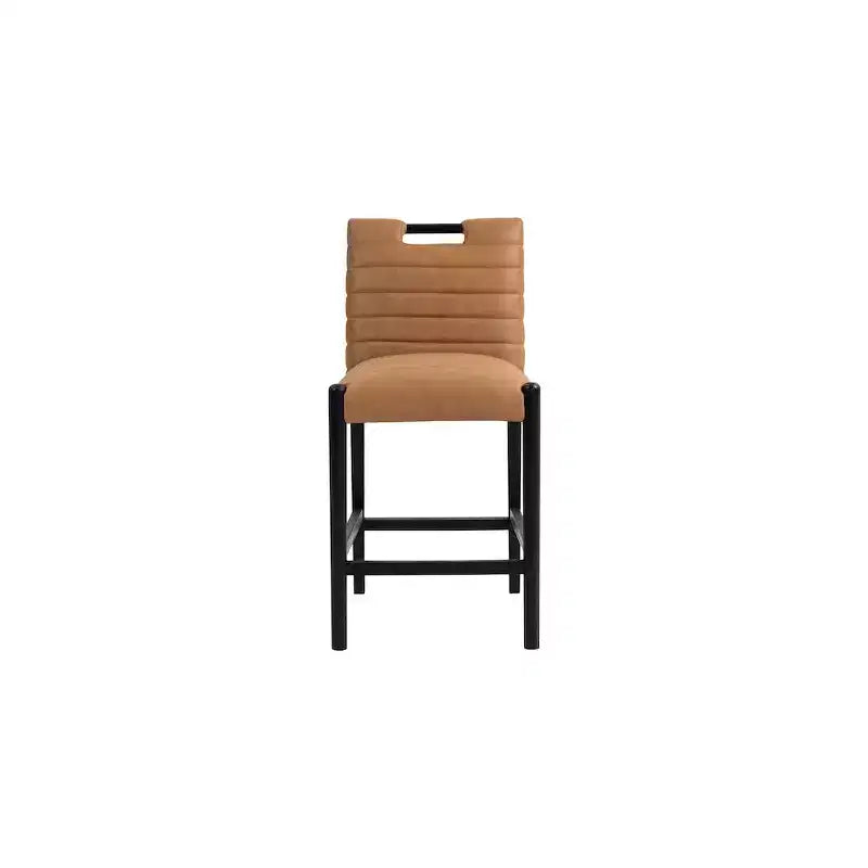 Tabouret de comptoir en similicuir végane couleur cognac