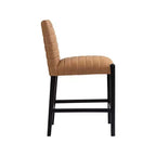 Tabouret de comptoir en similicuir végane couleur cognac