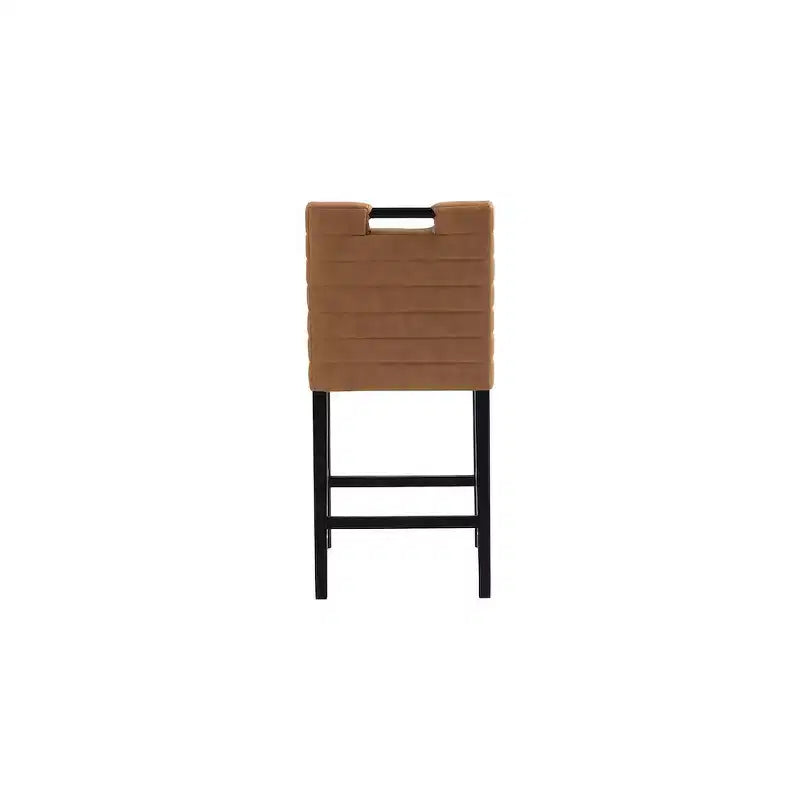Tabouret de comptoir en similicuir végane couleur cognac