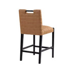 Tabouret de comptoir en similicuir végane couleur cognac