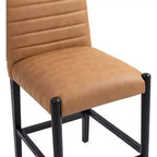 Tabouret de comptoir en similicuir végane couleur cognac