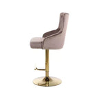 Tabouret de bar ou de comptoir réglable en velours rose