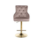 Tabouret de bar ou de comptoir réglable en velours rose