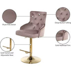 Tabouret de bar ou de comptoir réglable en velours rose